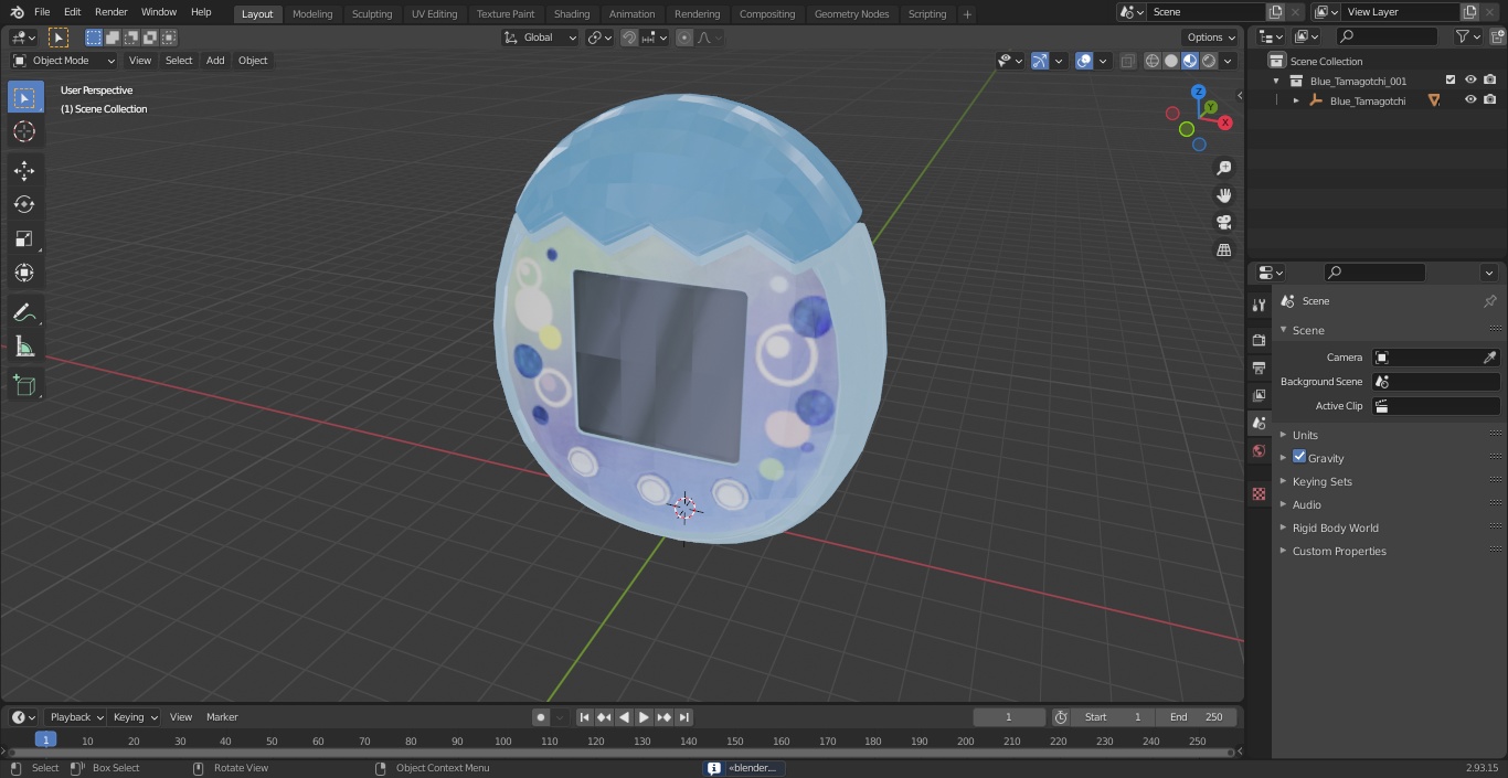 3D model Blue Tamagotchi