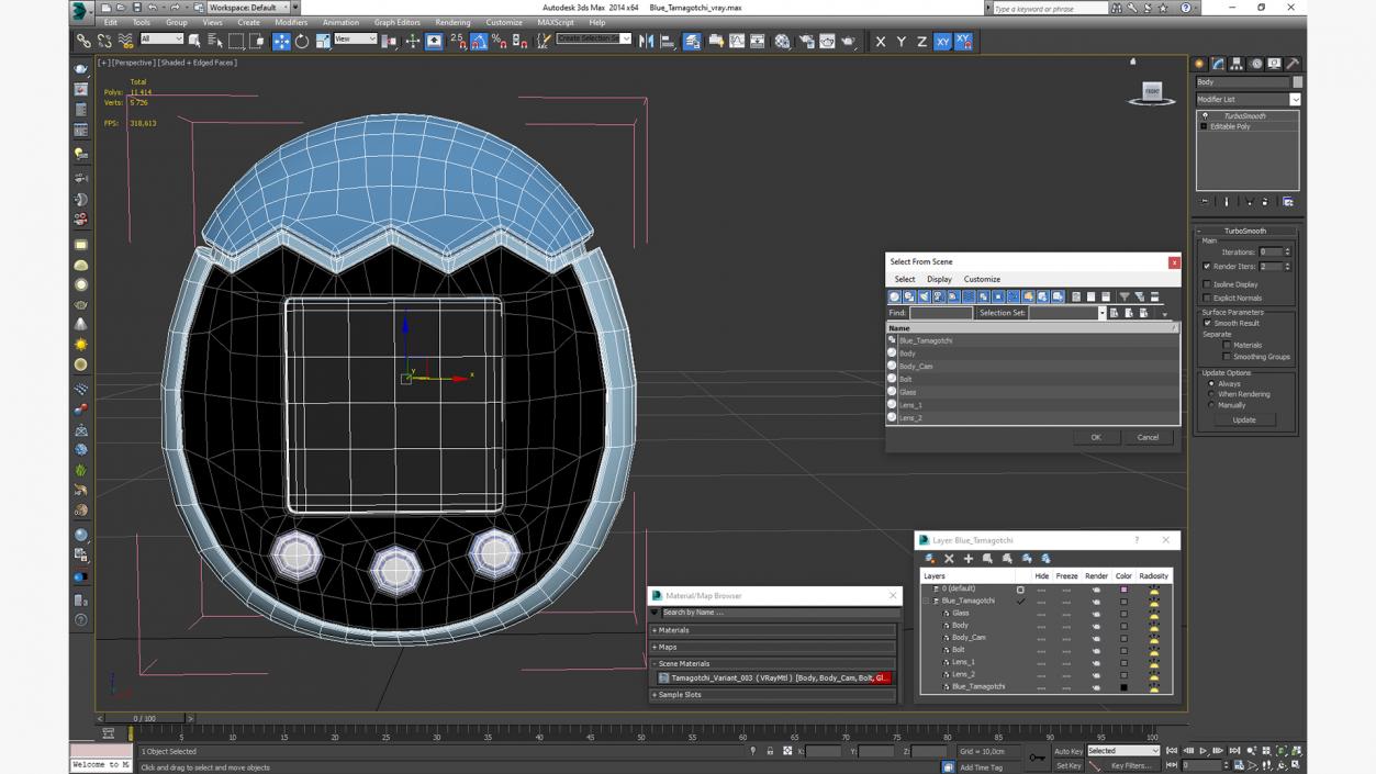 3D model Blue Tamagotchi