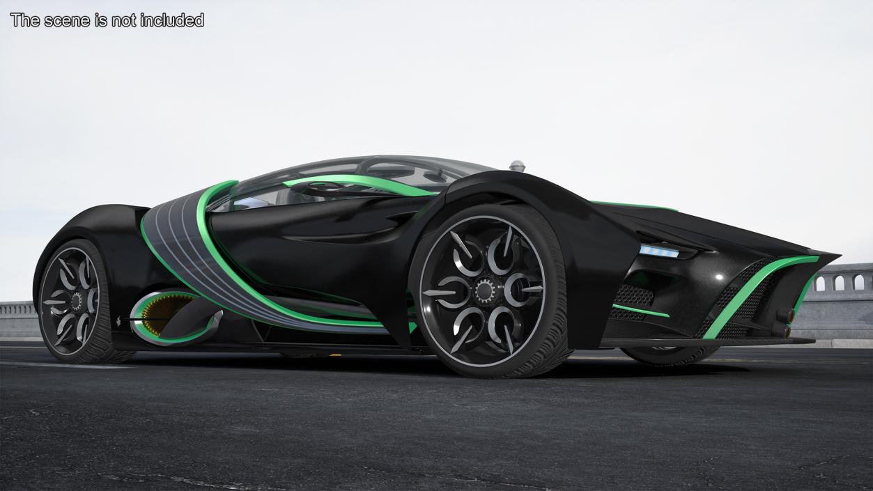 3D Hydrogen Hypercar Black model