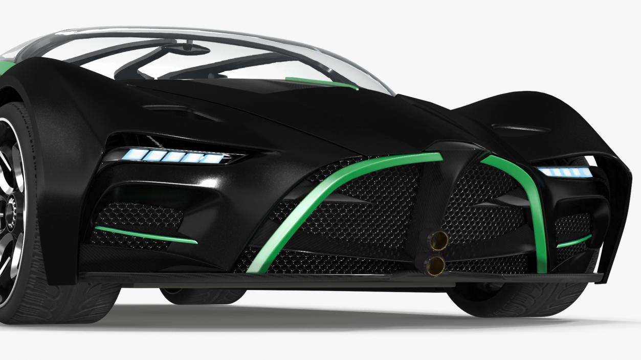 3D Hydrogen Hypercar Black model