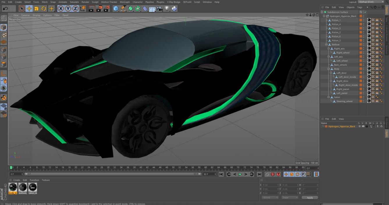 3D Hydrogen Hypercar Black model