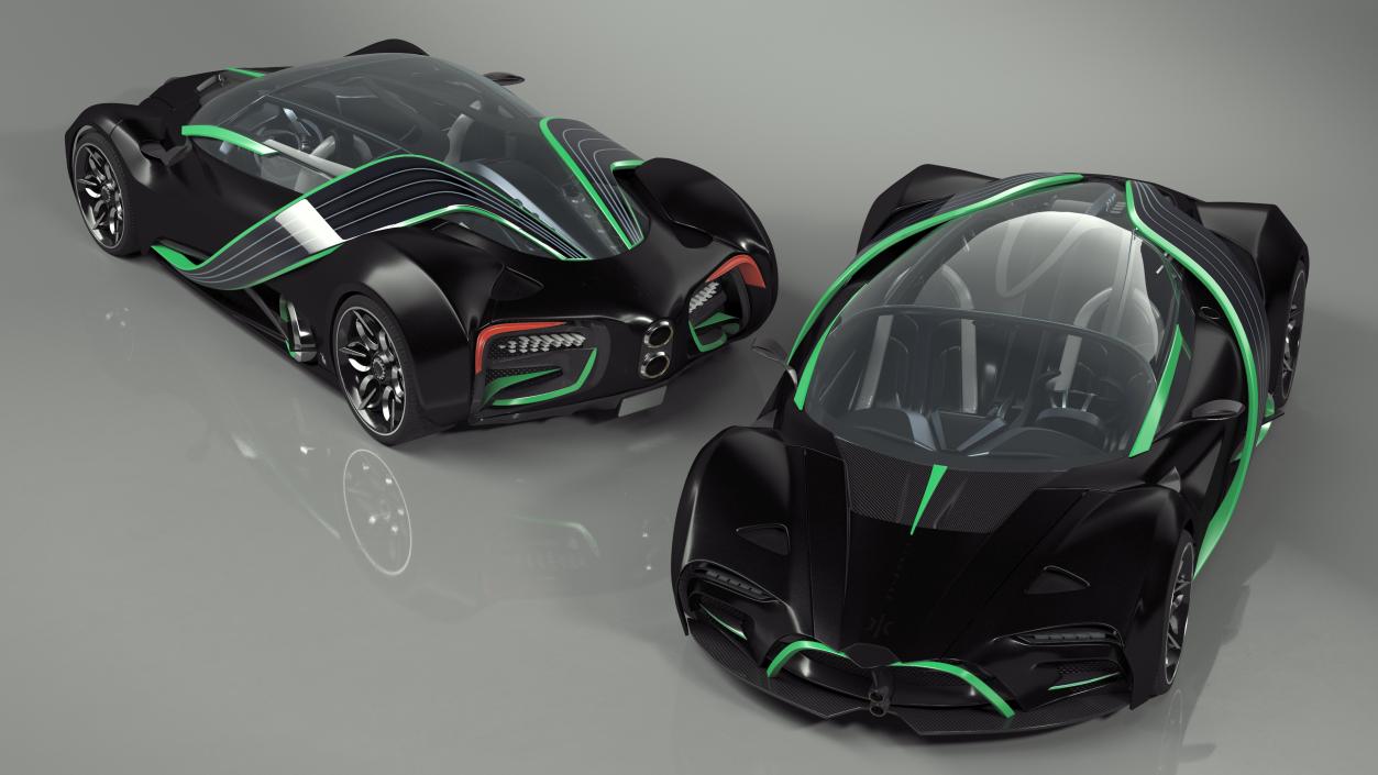 3D Hydrogen Hypercar Black model