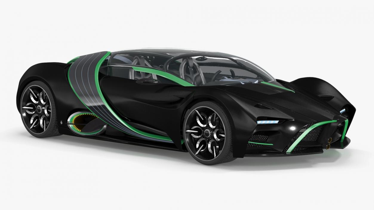 3D Hydrogen Hypercar Black model