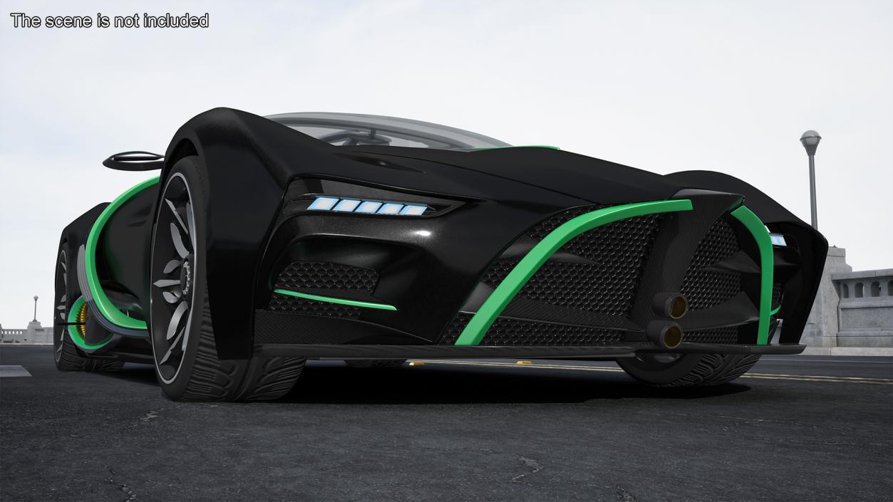 3D Hydrogen Hypercar Black model