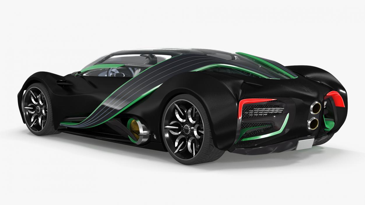 3D Hydrogen Hypercar Black model