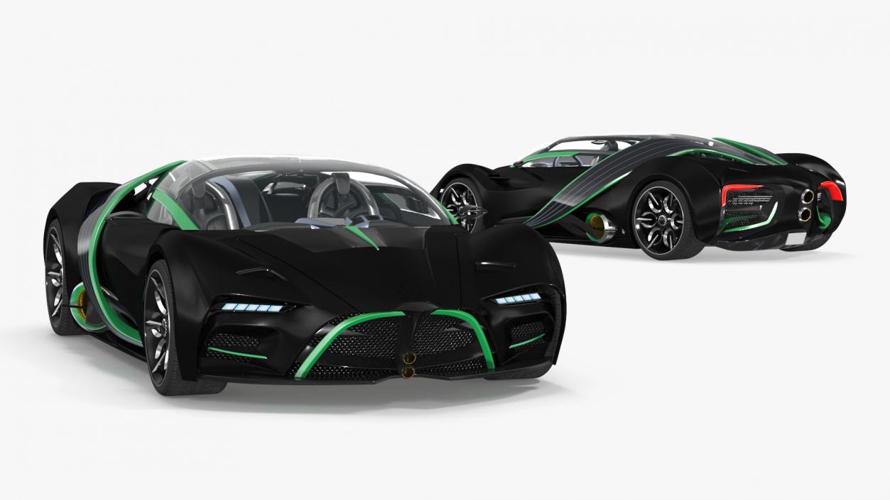 3D Hydrogen Hypercar Black model