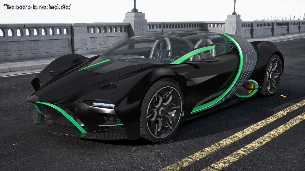 3D Hydrogen Hypercar Black model