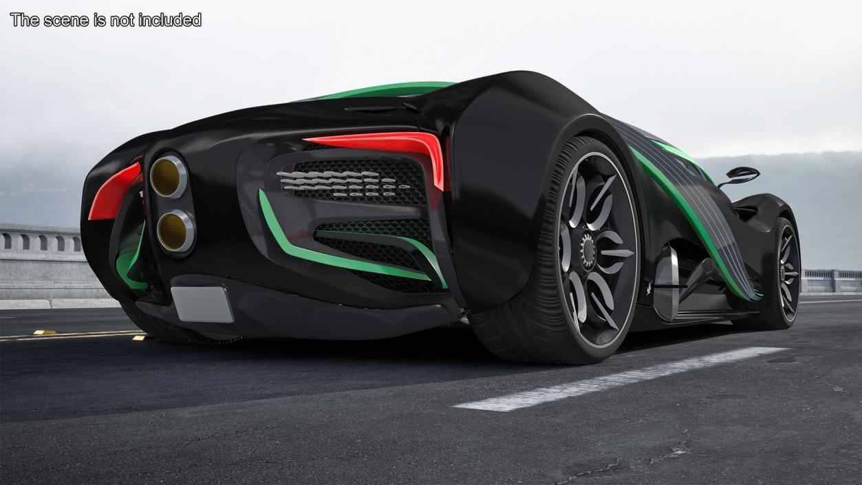 3D Hydrogen Hypercar Black model