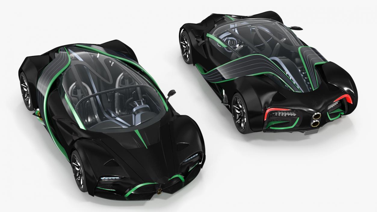 3D Hydrogen Hypercar Black model