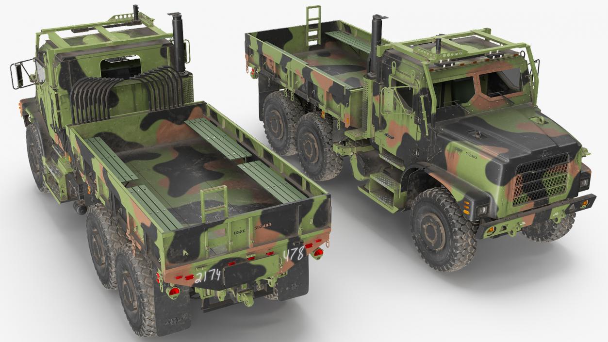 Military Cargo Truck OshKosh MTVR MK23 Dusty 3D model