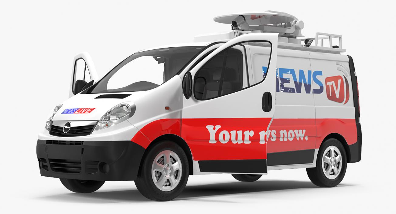 3D model Opel Vivaro Tv News Car Rigged