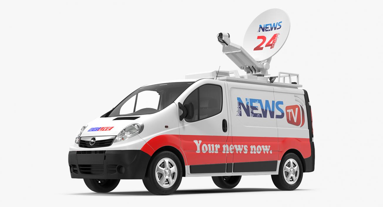 3D model Opel Vivaro Tv News Car Rigged