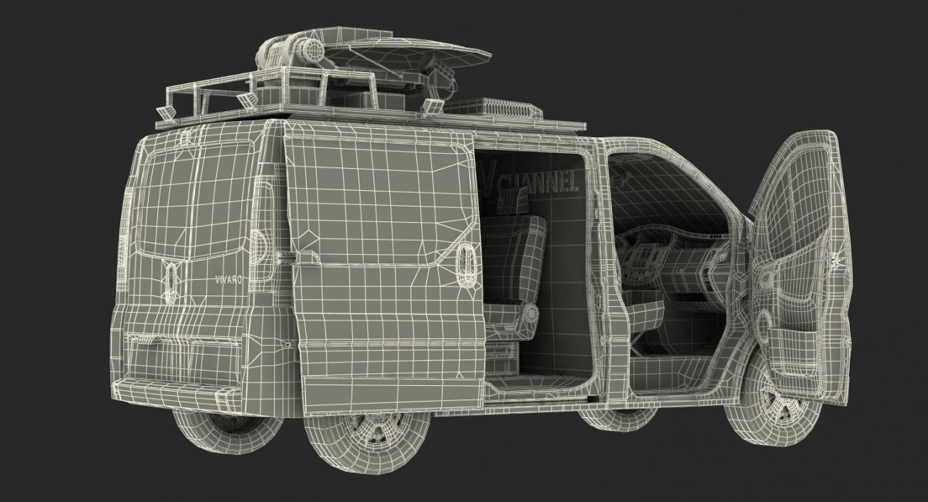 3D model Opel Vivaro Tv News Car Rigged