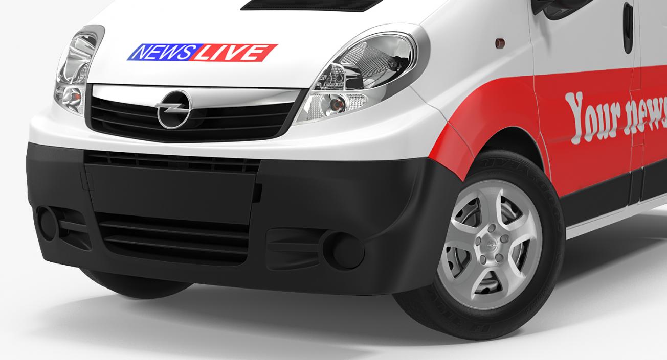 3D model Opel Vivaro Tv News Car Rigged