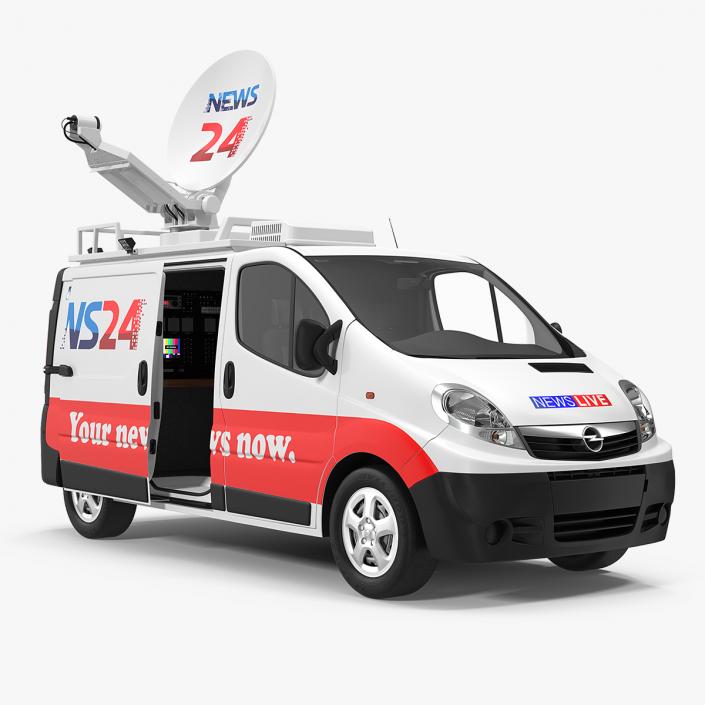 3D model Opel Vivaro Tv News Car Rigged