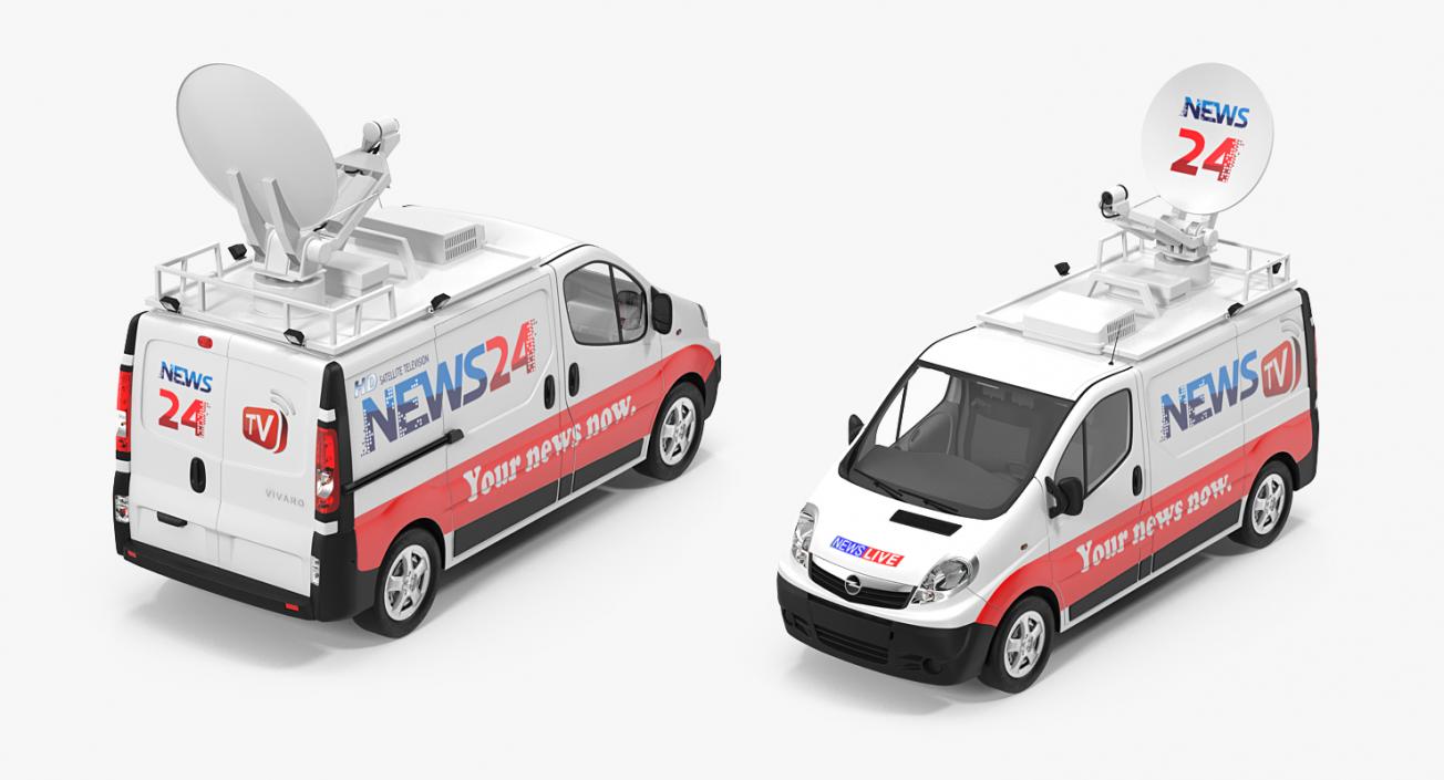 3D model Opel Vivaro Tv News Car Rigged