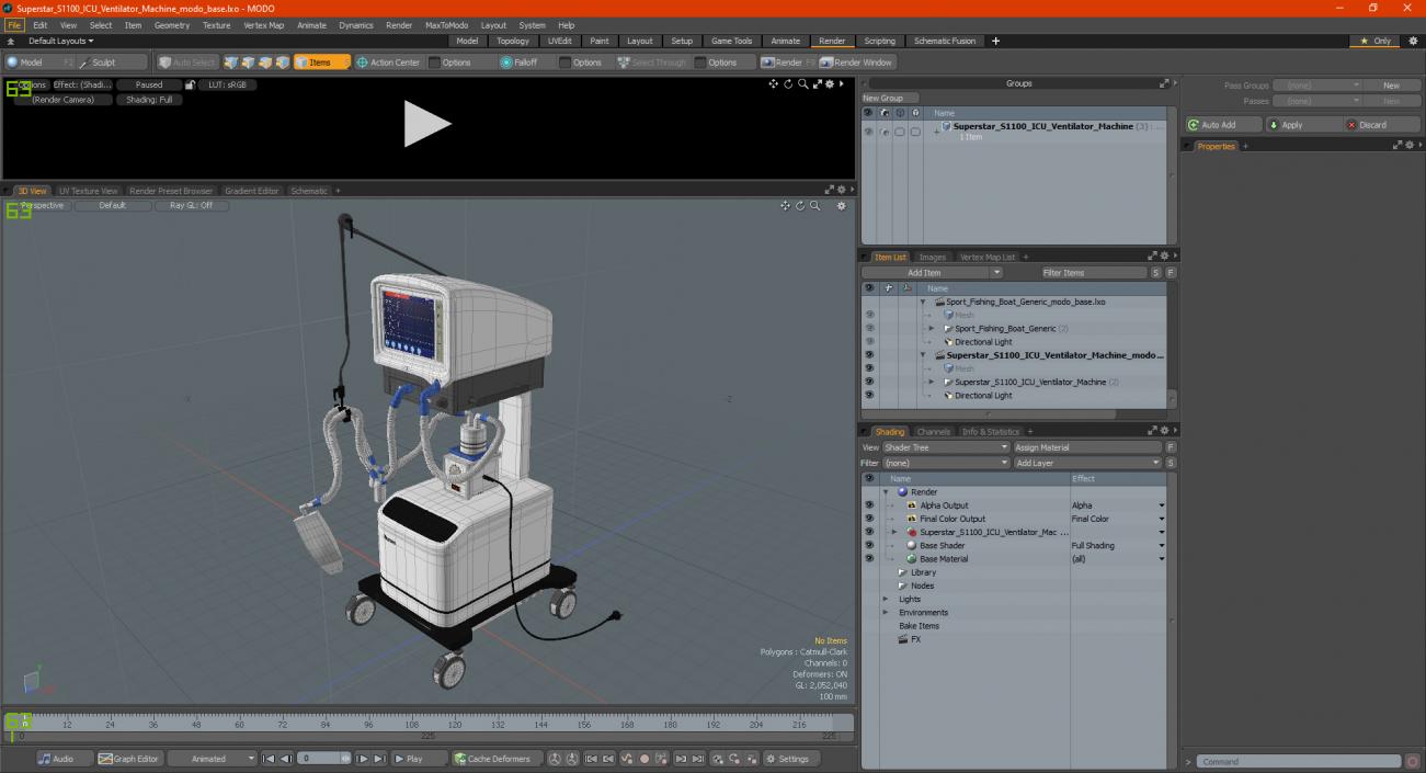 3D Superstar S1100 ICU Ventilator Machine model