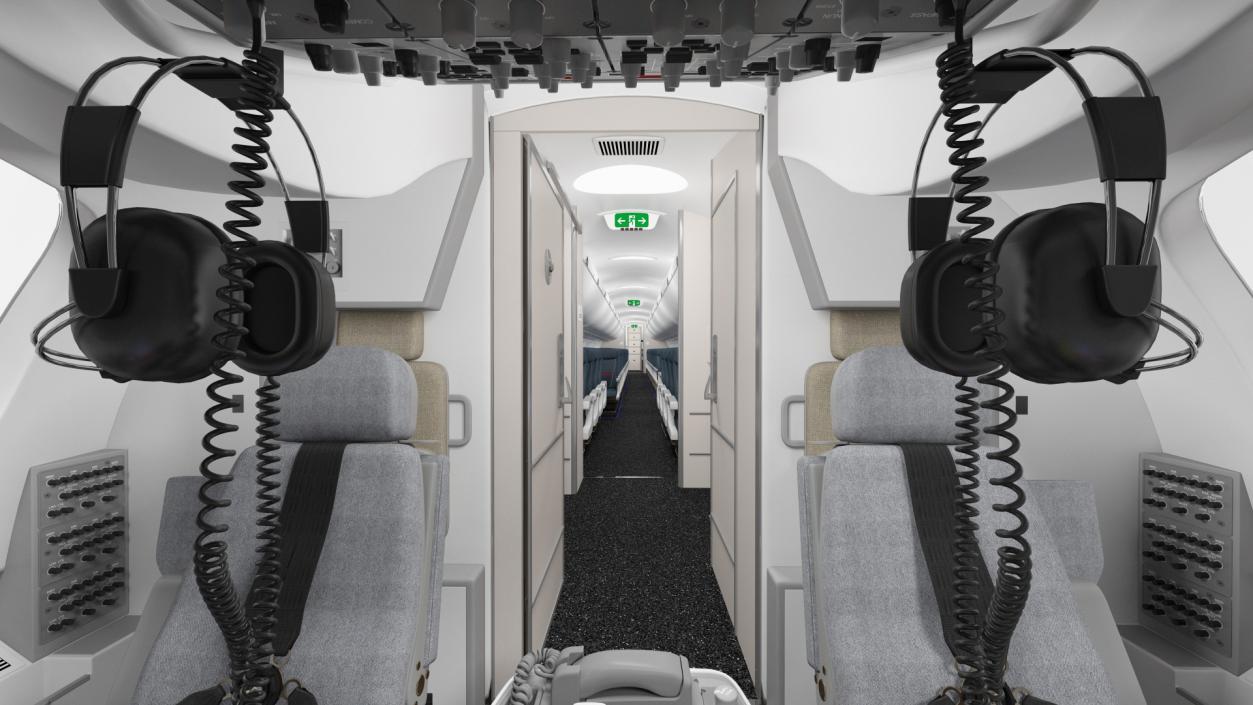 3D Airbus A220 100 Detailed Interior model