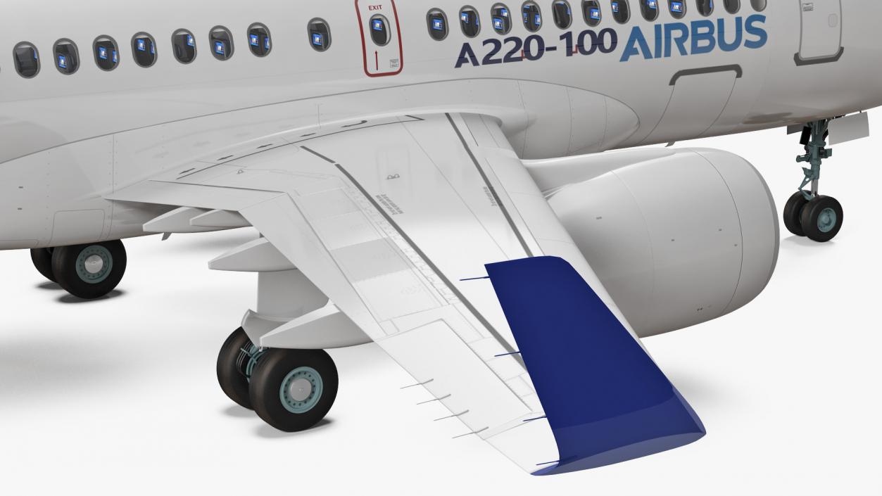 3D Airbus A220 100 Detailed Interior model