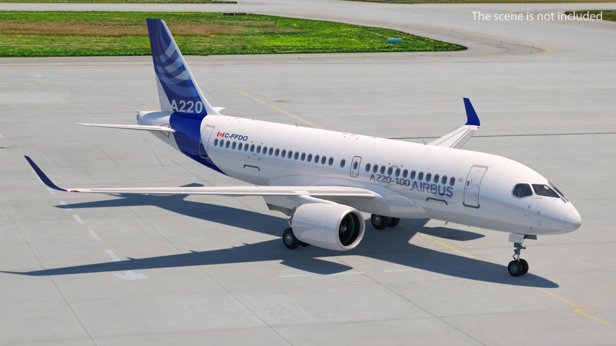 3D Airbus A220 100 Detailed Interior model