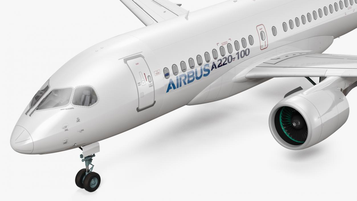 3D Airbus A220 100 Detailed Interior model