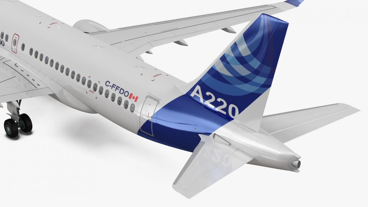 3D Airbus A220 100 Detailed Interior model