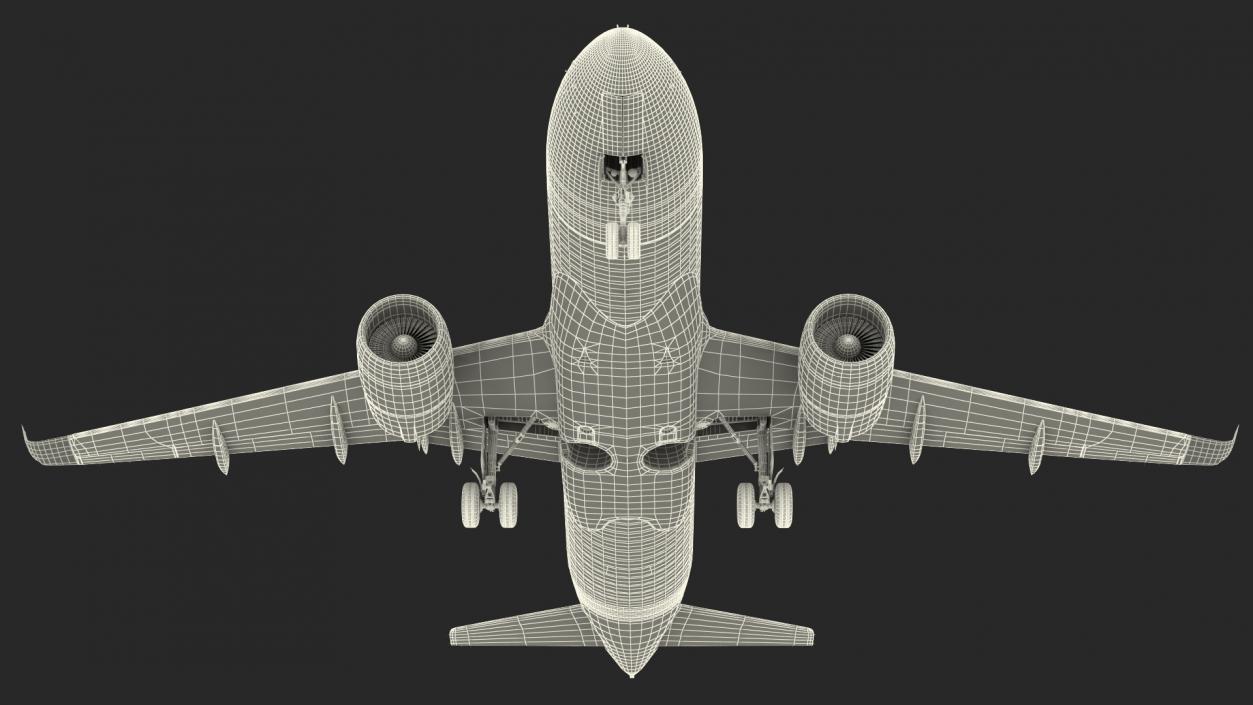 3D Airbus A220 100 Detailed Interior model