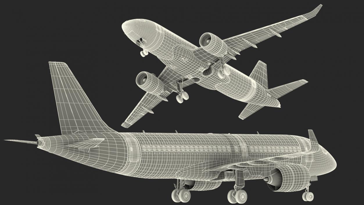 3D Airbus A220 100 Detailed Interior model