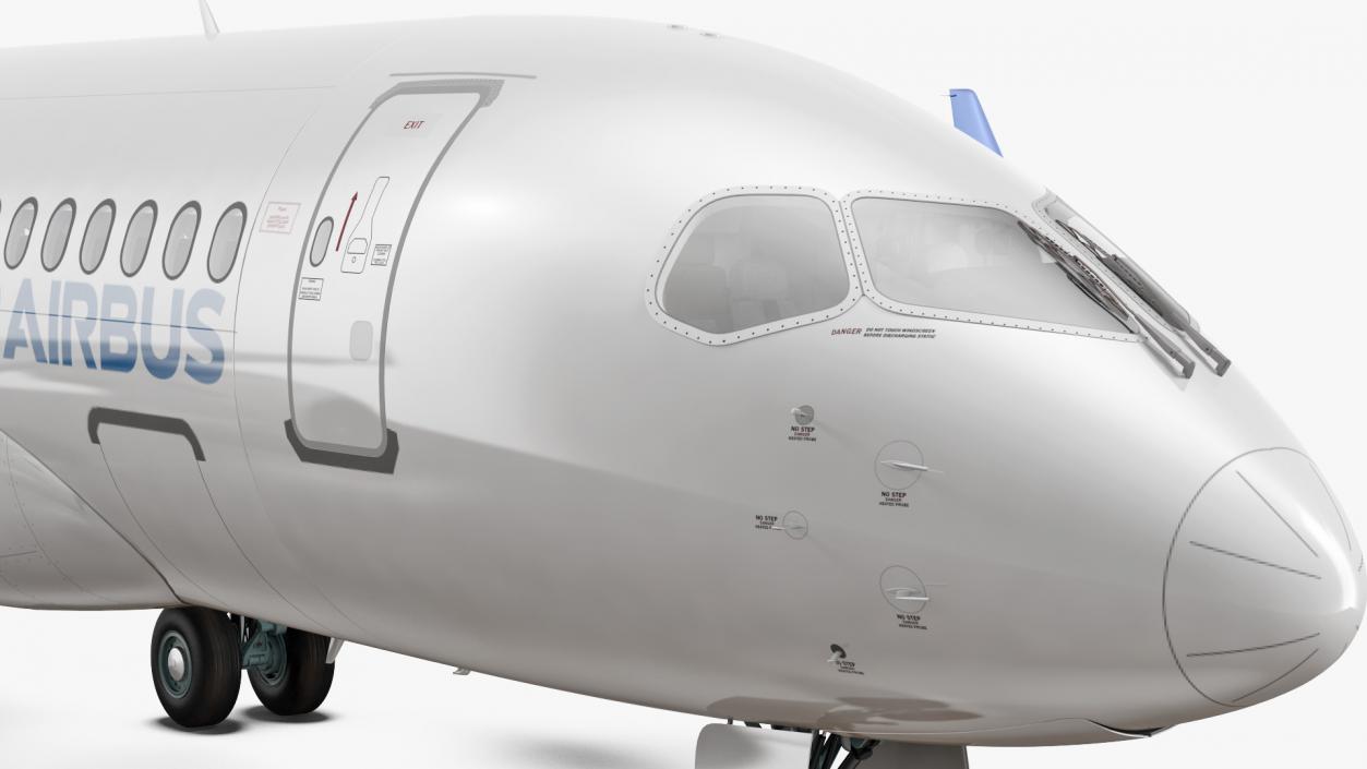 3D Airbus A220 100 Detailed Interior model