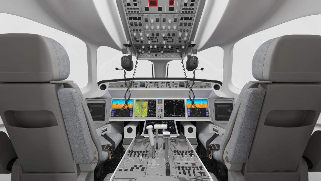 3D Airbus A220 100 Detailed Interior model