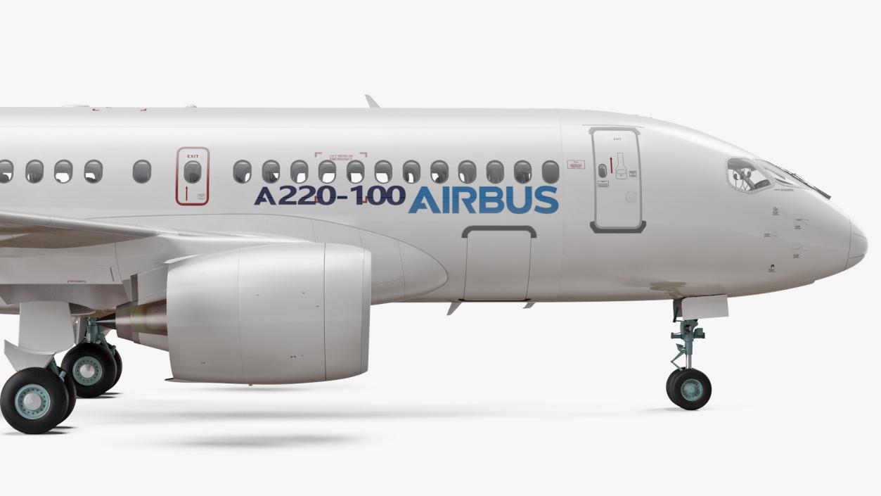 3D Airbus A220 100 Detailed Interior model