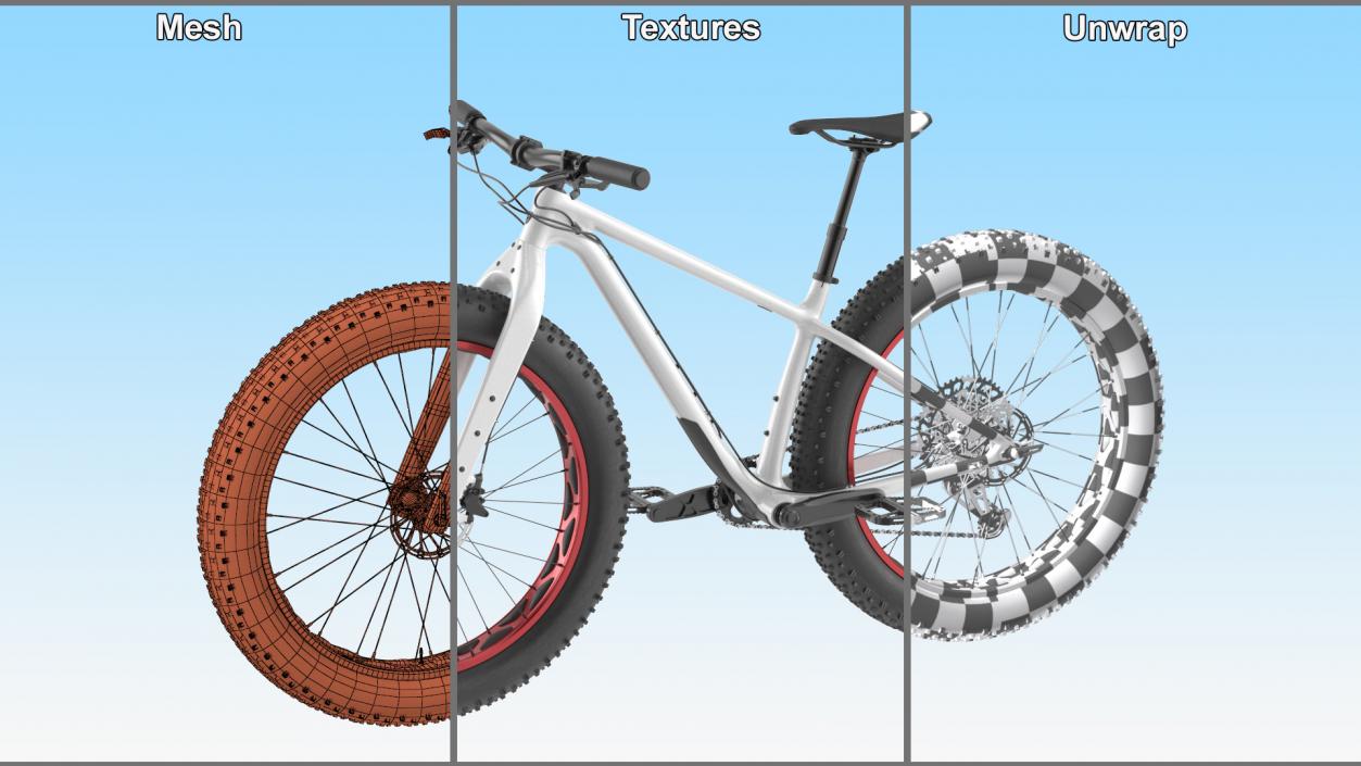 3D Fat Trek Bike White 2