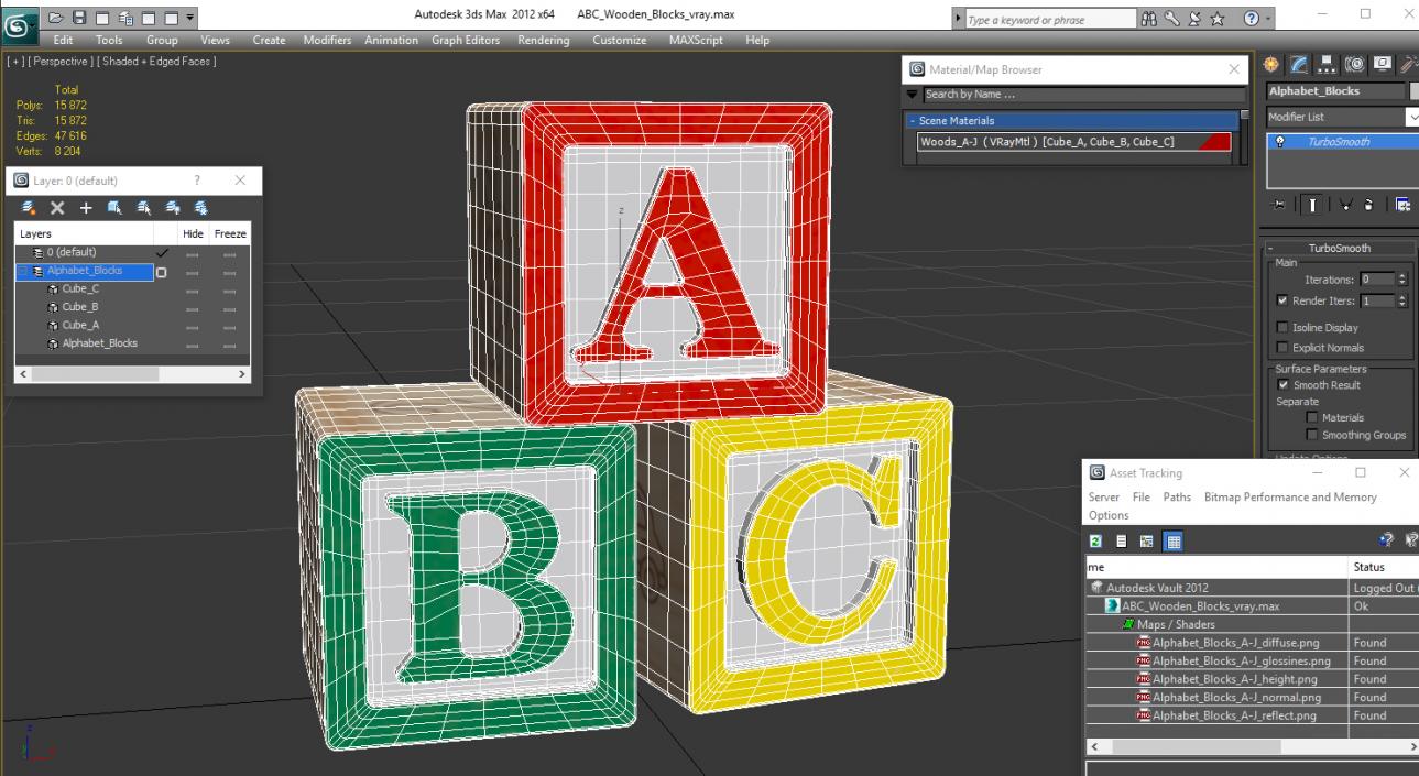 ABC Wooden Blocks 3D