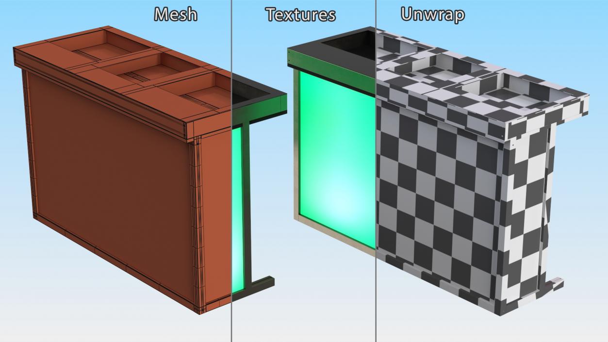 3D DJ Stand with Green Lighting model