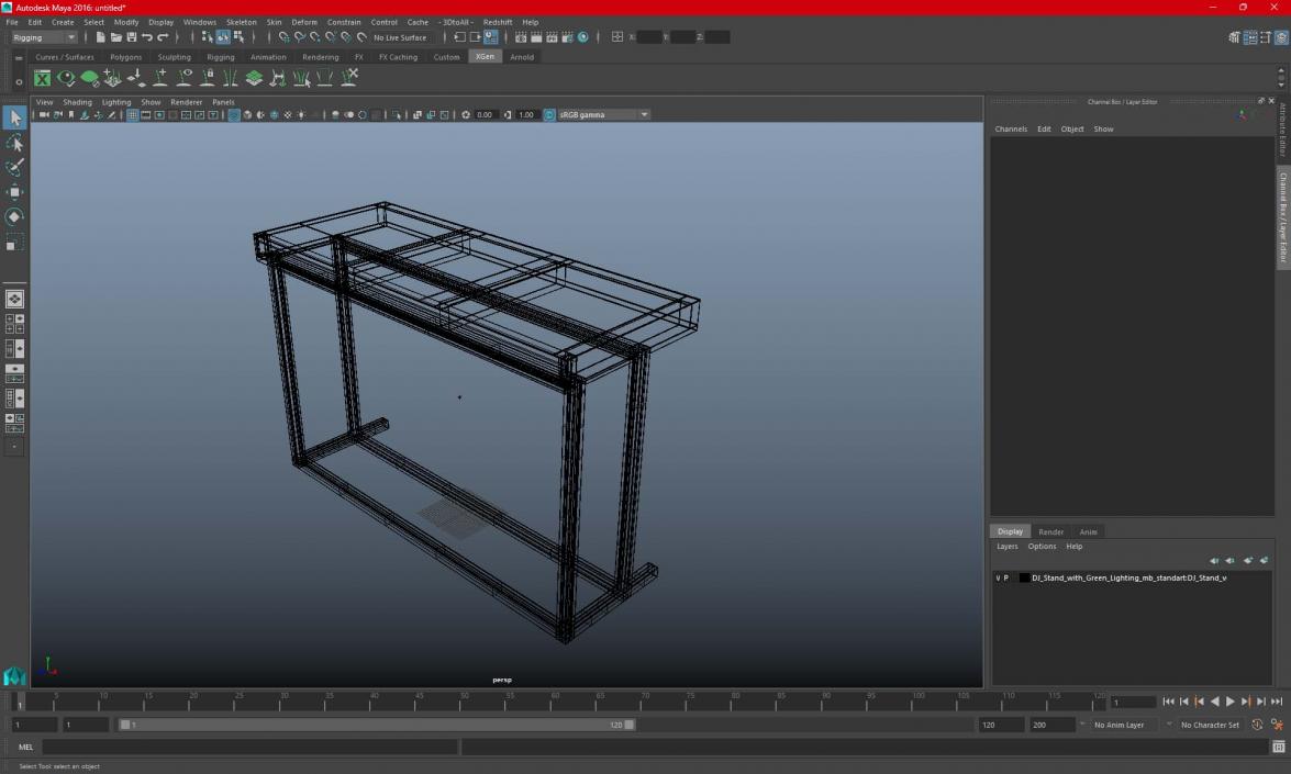 3D DJ Stand with Green Lighting model