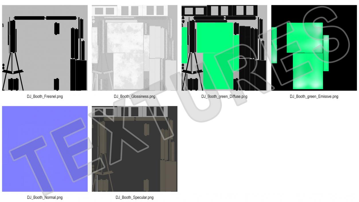 3D DJ Stand with Green Lighting model