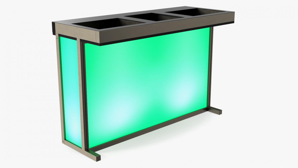 3D DJ Stand with Green Lighting model