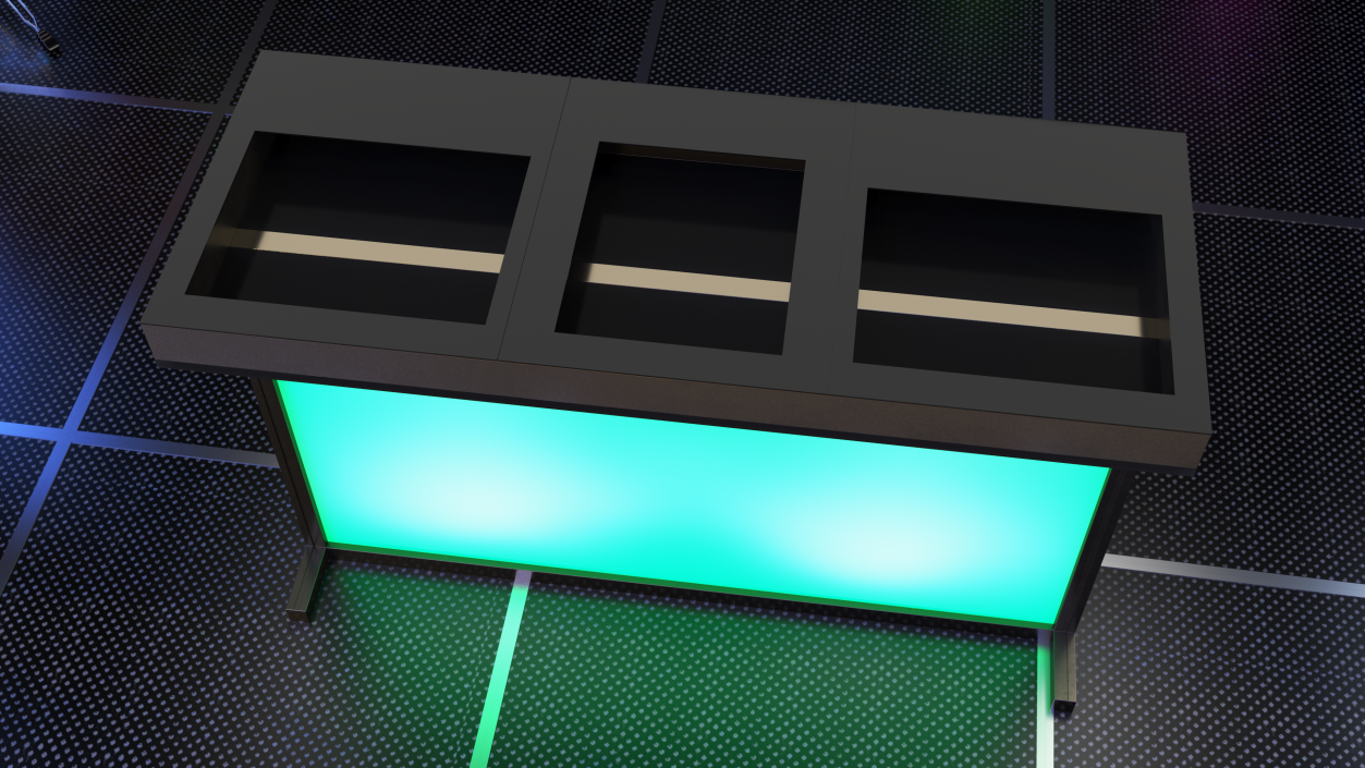 3D DJ Stand with Green Lighting model