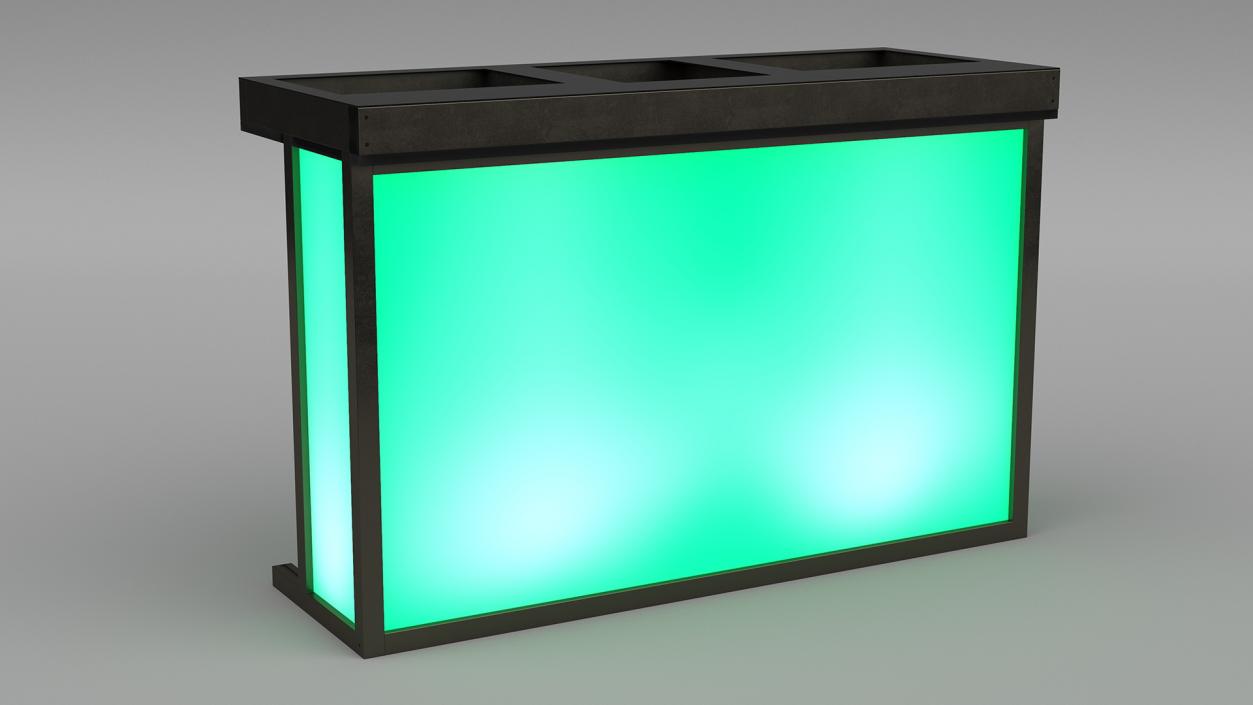 3D DJ Stand with Green Lighting model