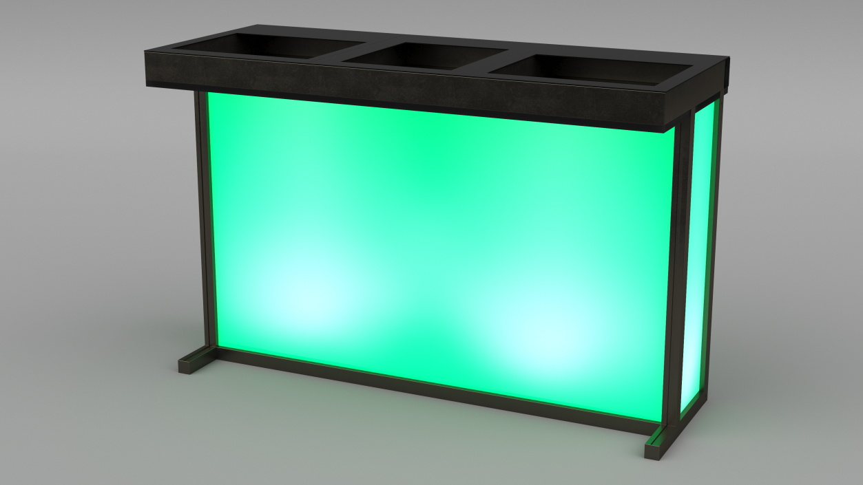 3D DJ Stand with Green Lighting model