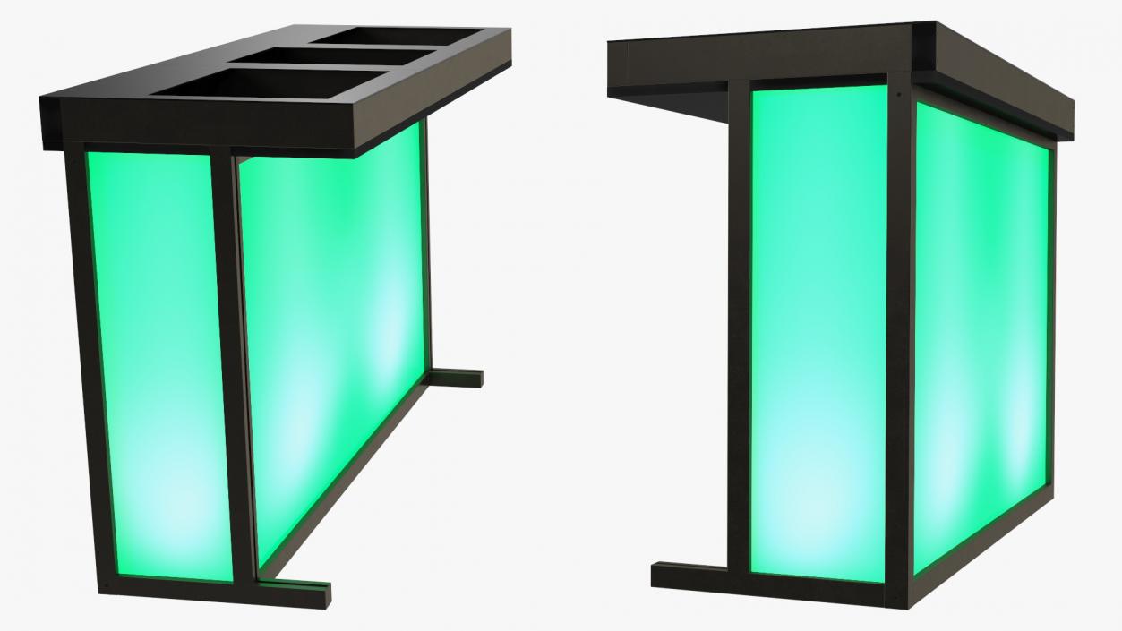 3D DJ Stand with Green Lighting model