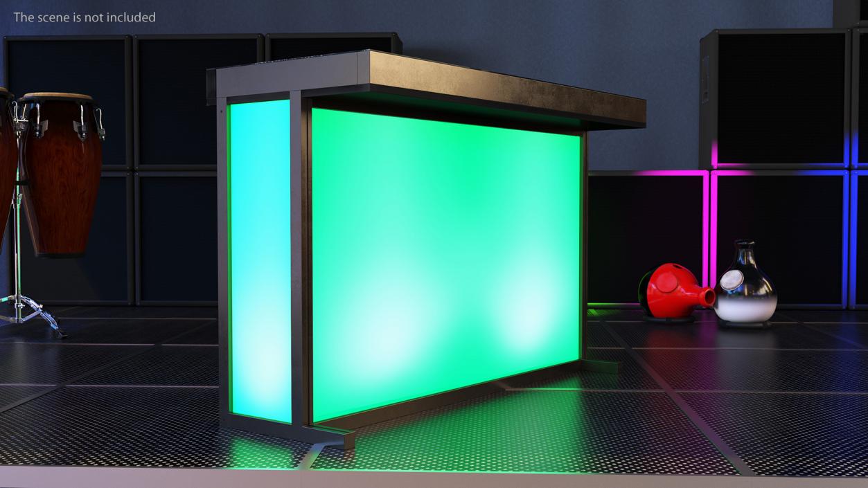 3D DJ Stand with Green Lighting model