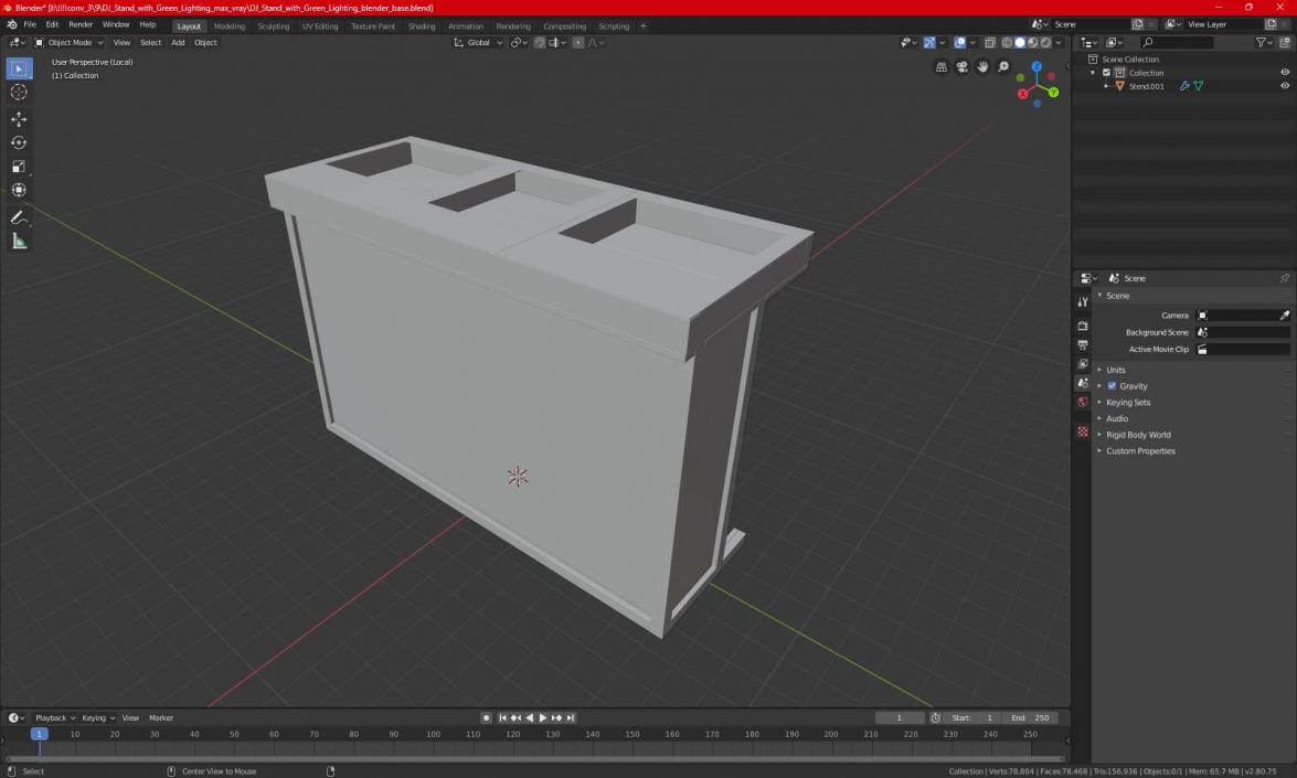 3D DJ Stand with Green Lighting model