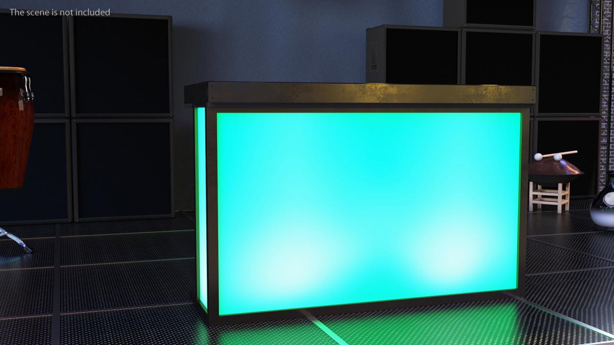 3D DJ Stand with Green Lighting model