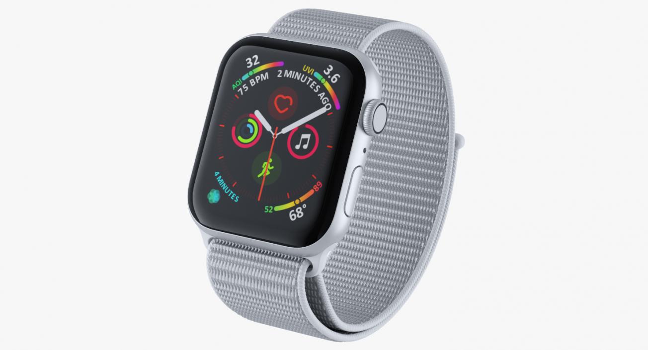 White Apple Watch with Seashell Sport Loop 3D