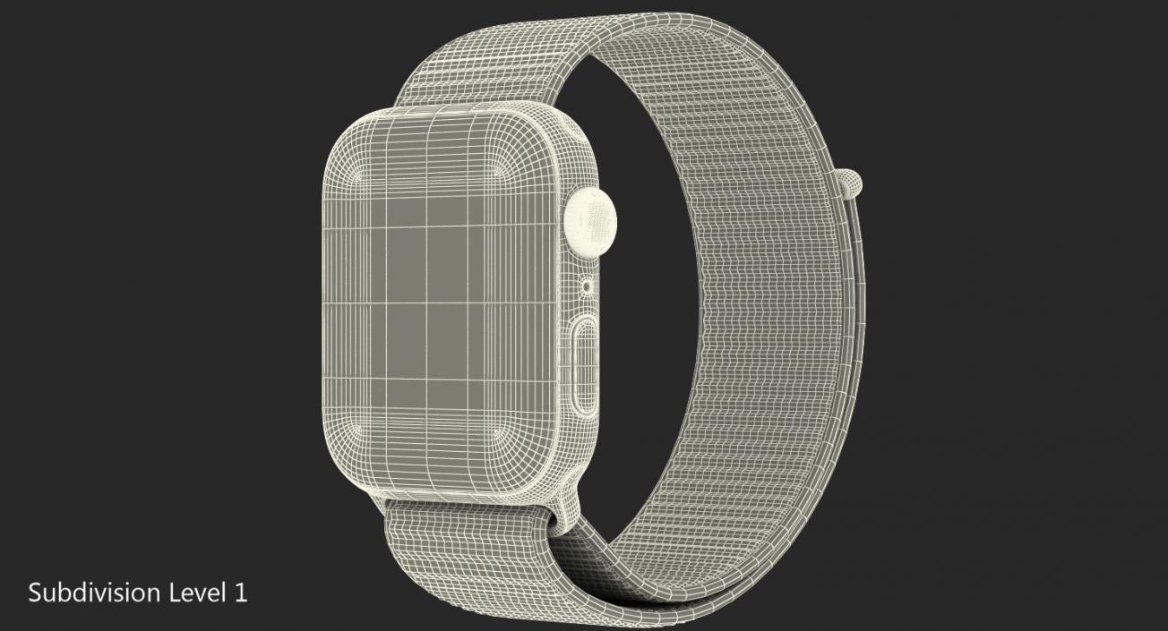 White Apple Watch with Seashell Sport Loop 3D