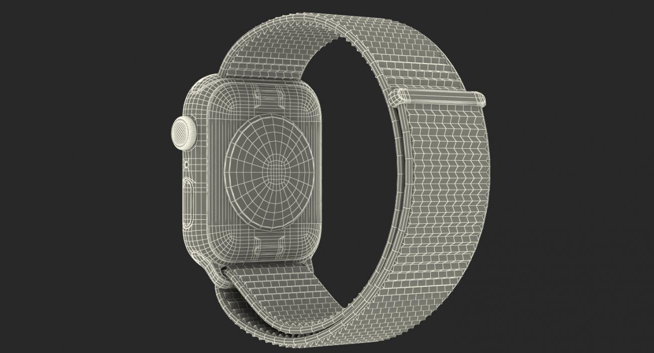 White Apple Watch with Seashell Sport Loop 3D