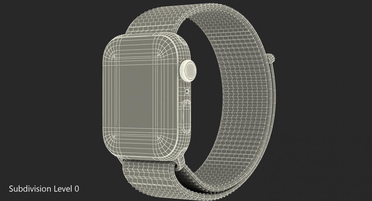 White Apple Watch with Seashell Sport Loop 3D