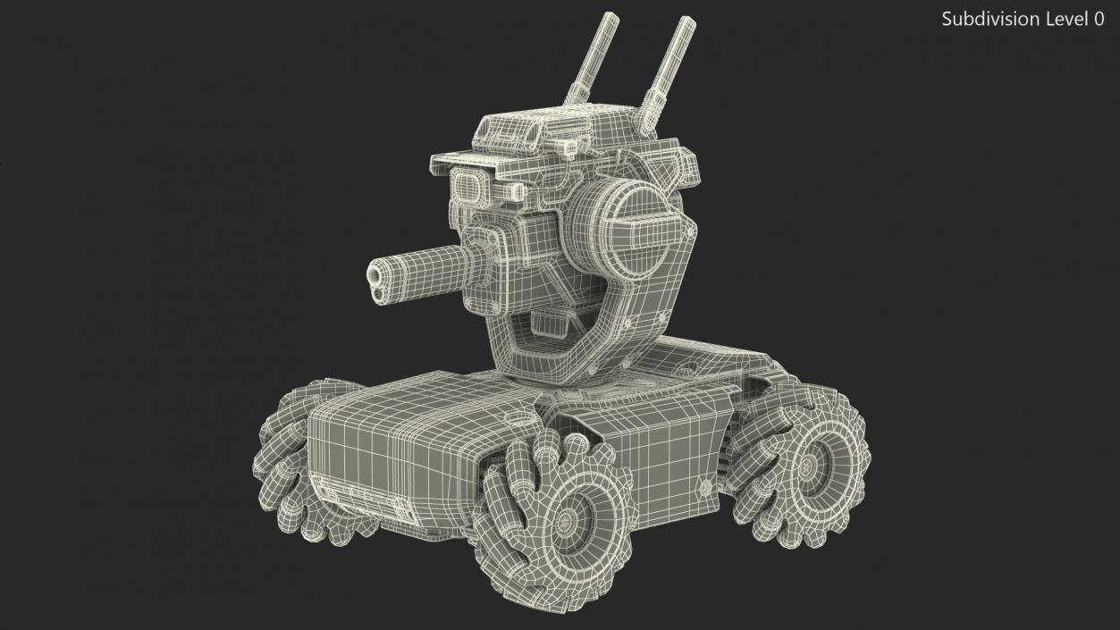 Mini Tank Drone Rigged 3D