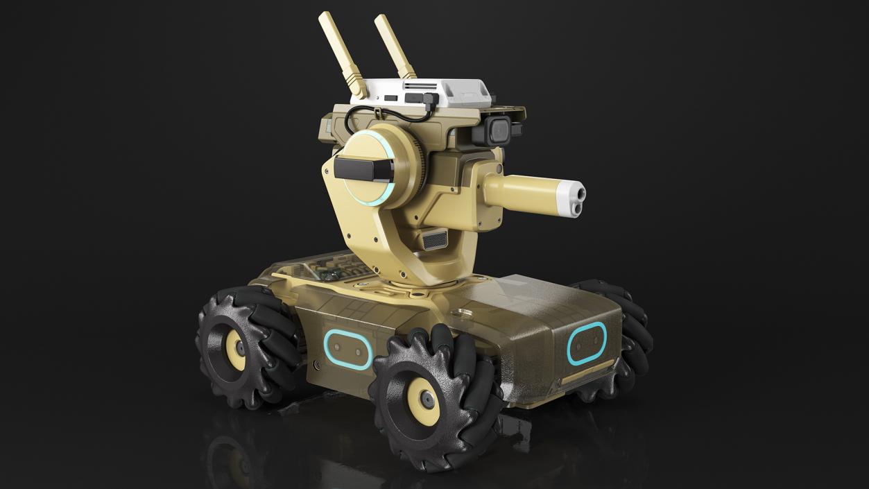 Mini Tank Drone Rigged 3D